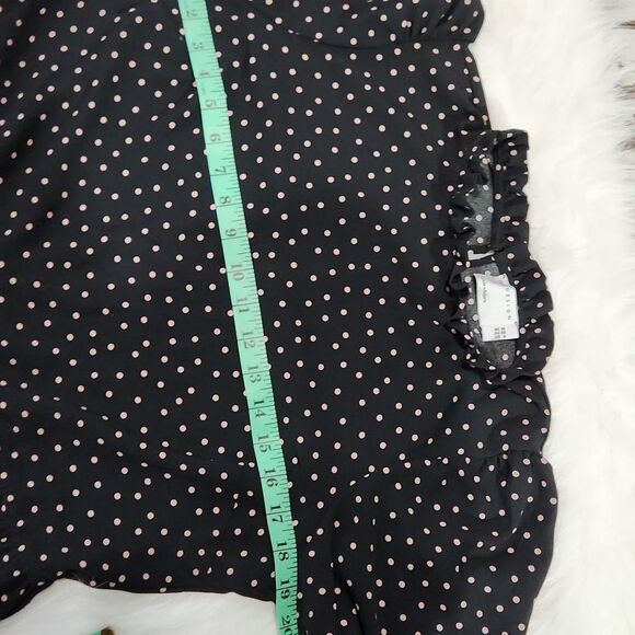 ASOS Women's short sleeve mock neck oversized jumpsuit black pink dots size 6 - Picture 6 of 8
